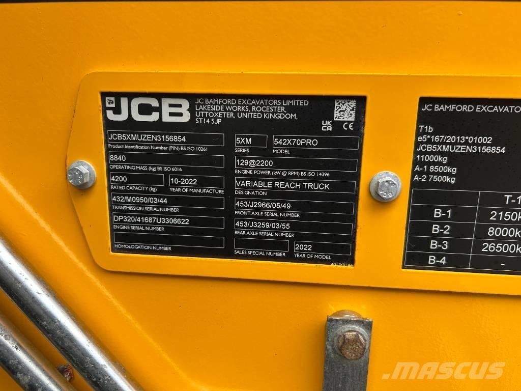 JCB 542-70 Agri Pro Teleskopické nakladače pro zemědělství