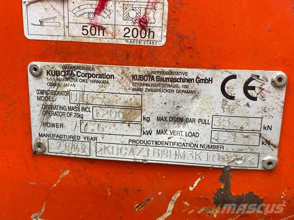 Kubota u10-5 Mini rýpadla < 7t