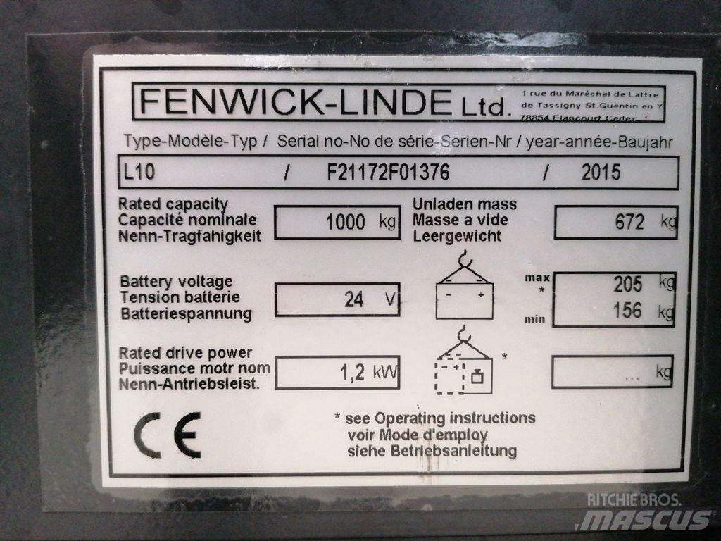Linde L10 Ručně vedené vysokozdvižné vozíky