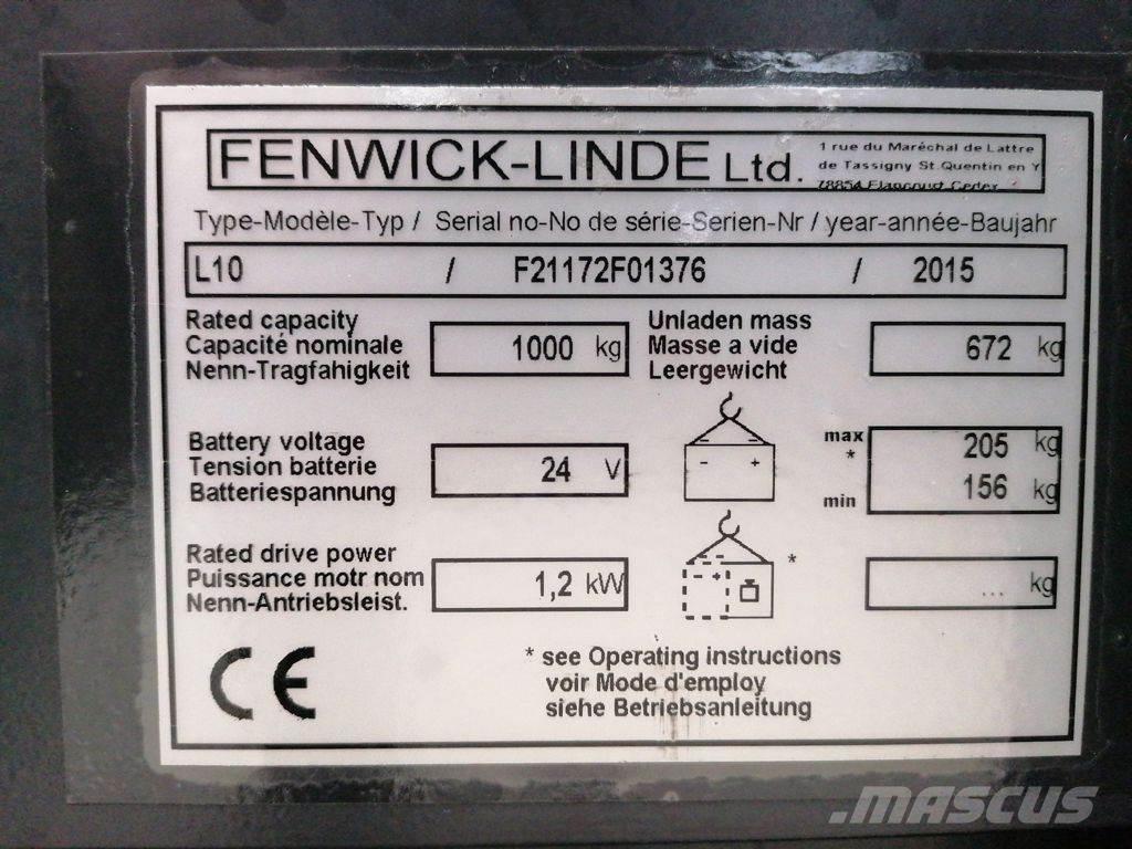 Linde L10 Ručně vedené vysokozdvižné vozíky