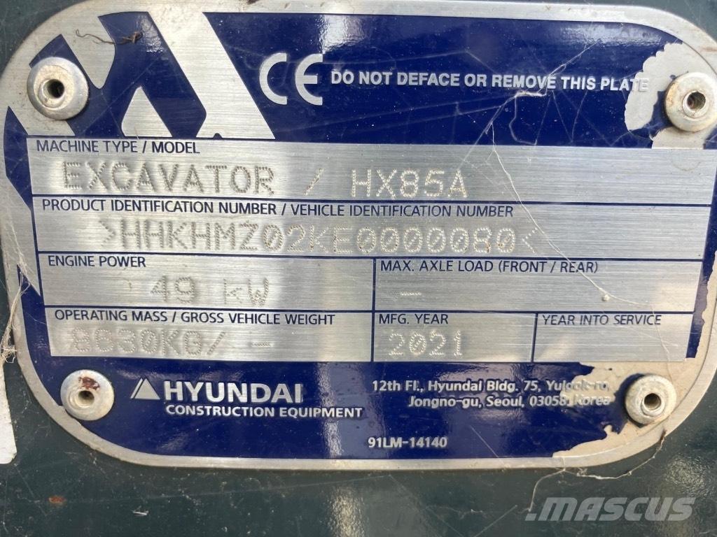 Hyundai HX 85 A Midi rýpadla 7t - 12t