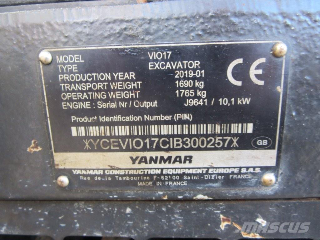 Yanmar ViO17 Pásová rýpadla