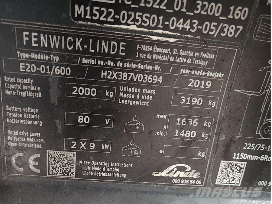 Linde E20-01/600 Akumulátorové vozíky
