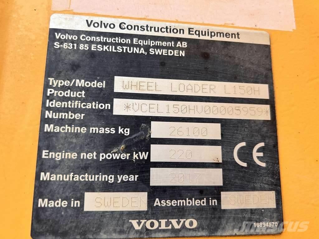 Volvo L150H Kolové nakladače