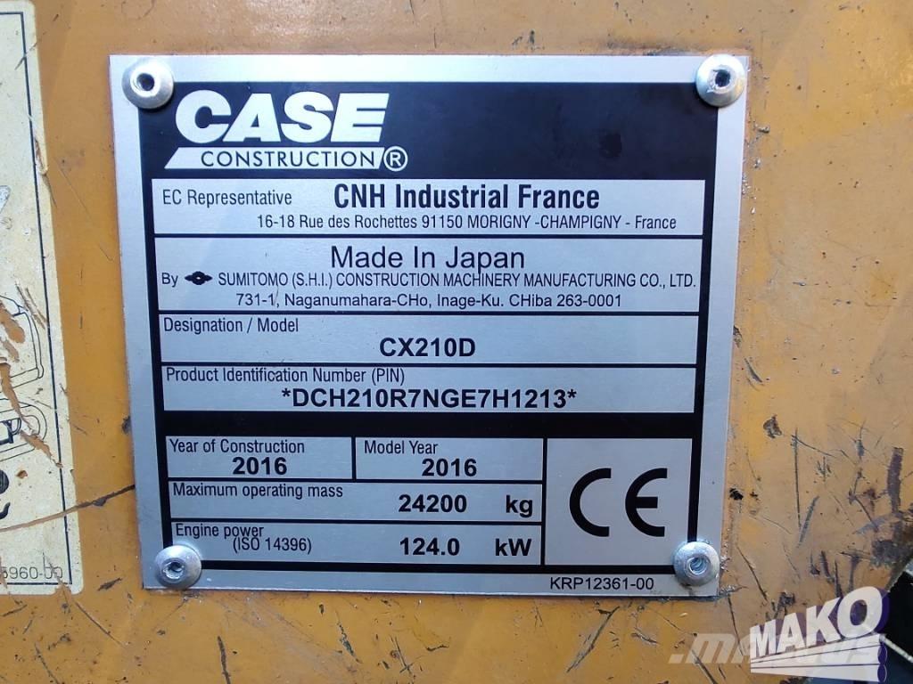 CASE CX 210 D Pásová rýpadla