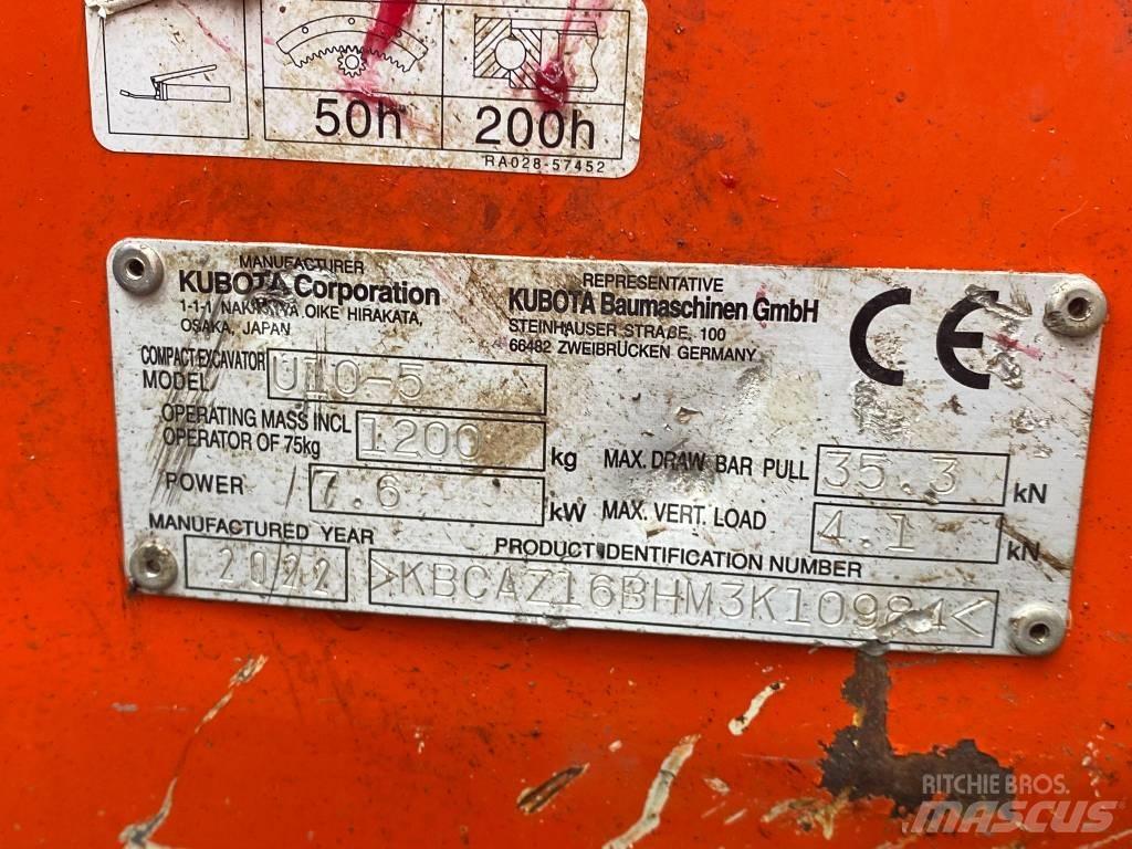 Kubota u10-5 Mini rýpadla < 7t