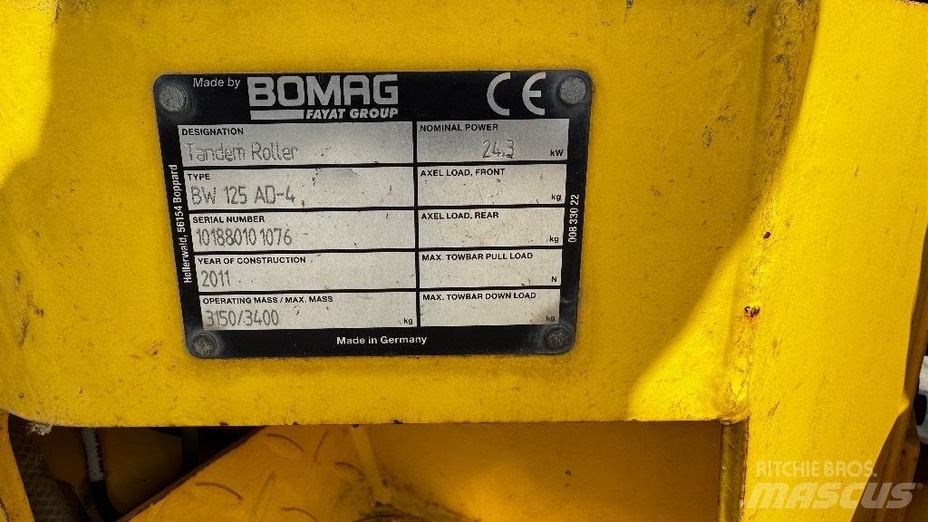 Bomag BW 125 AD-4 Tandemové válce