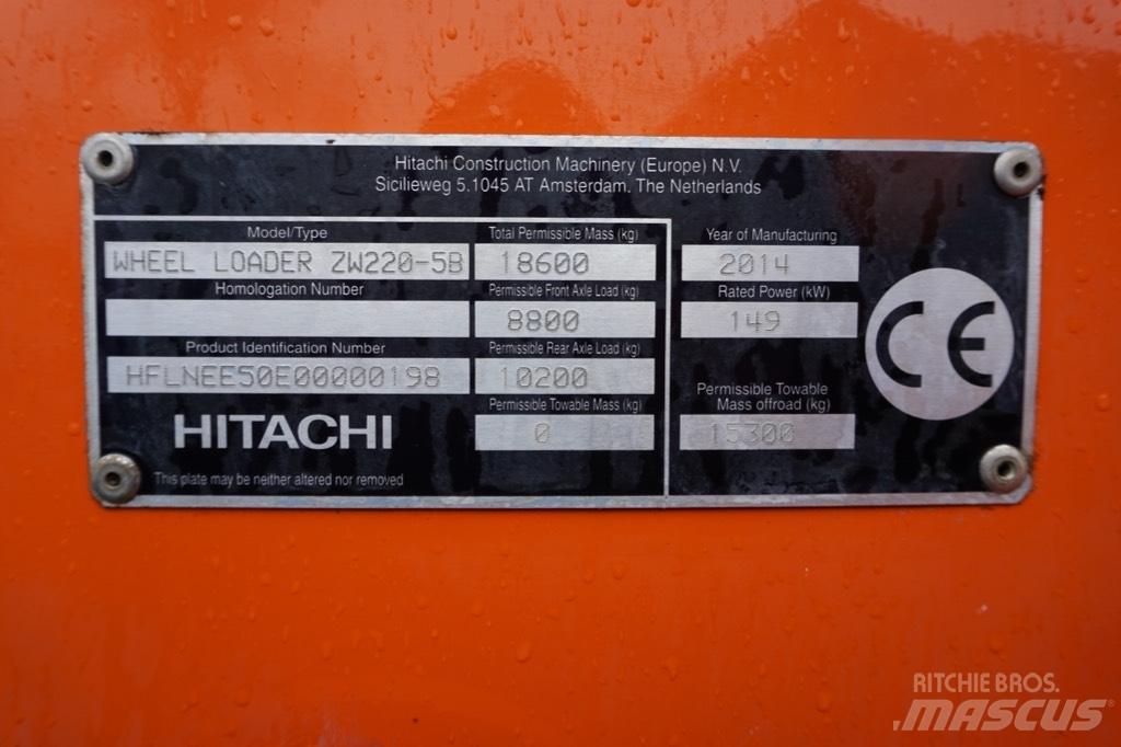 Hitachi ZW 220-5 B Kolové nakladače