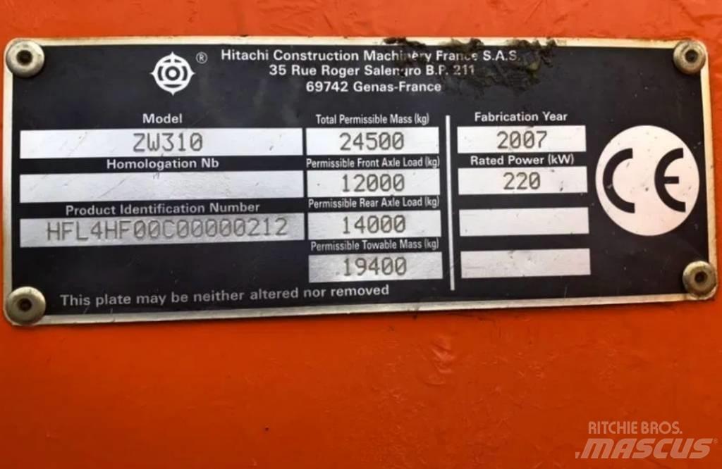 Hitachi ZW 310 Kolové nakladače