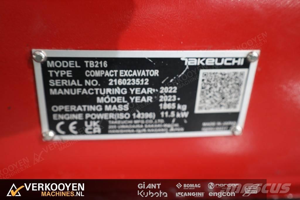Takeuchi TB216 Mini rýpadla < 7t