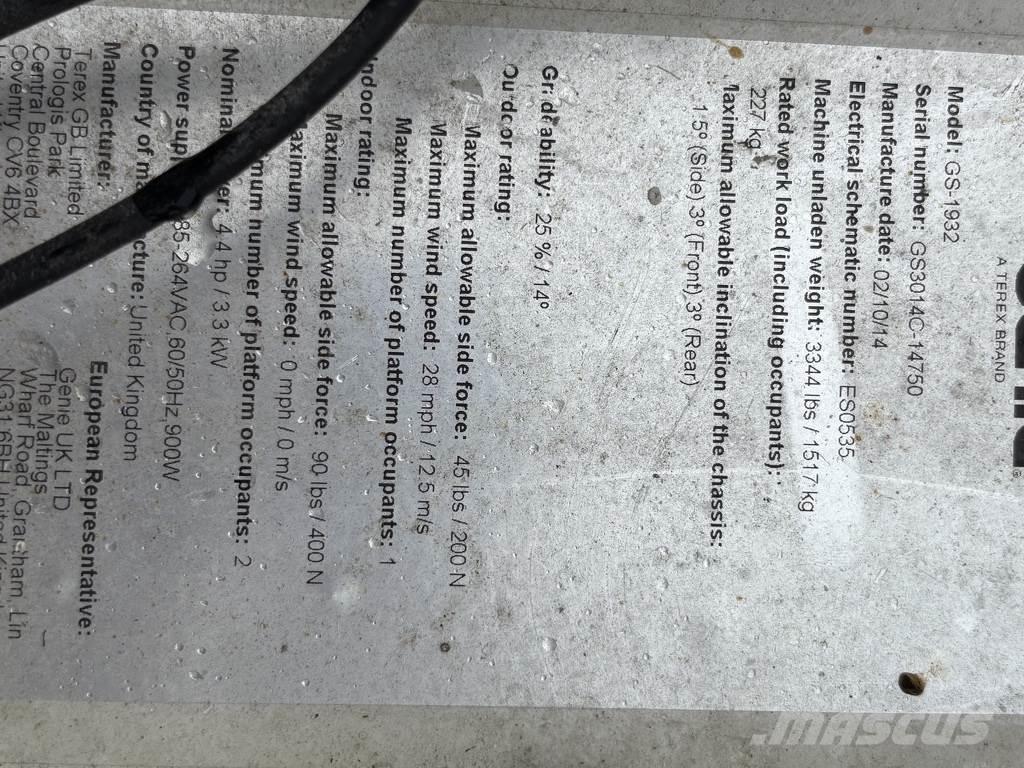 Genie 1932 Nůžková zvedací plošina