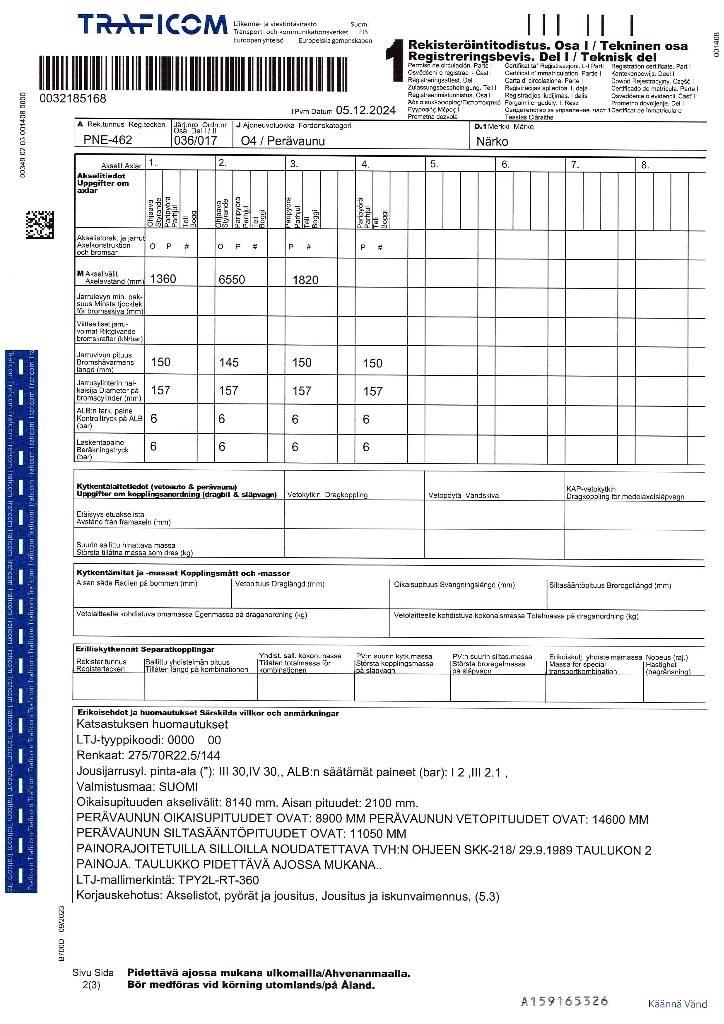 Närko TPY2L-RT-360 Snímatelné nástavby