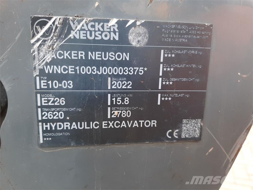 Wacker Neuson EZ26 Pásová rýpadla