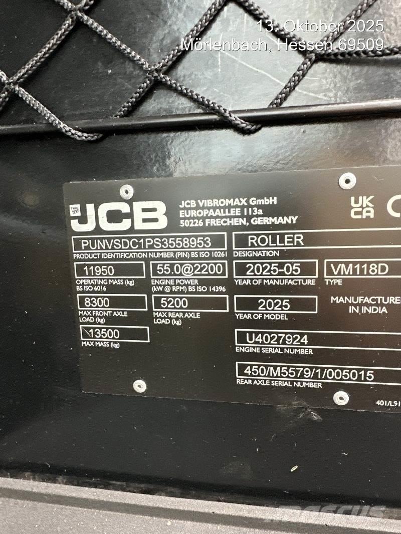 JCB VM118D Válce