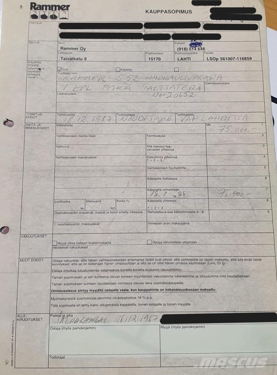 Rammer S52 Bourací kladiva / Sbíječky