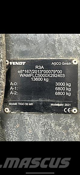 Fendt Tigo 50 MR Přívěsy pro různé účely