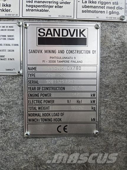 Sandvik DX780 Povrchové vrtací stroje