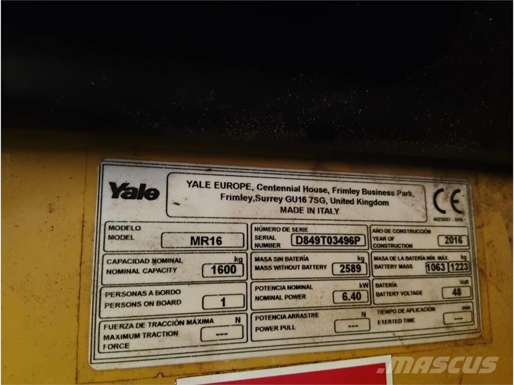 Yale MR16 Manipulace s materiálem – ostatní