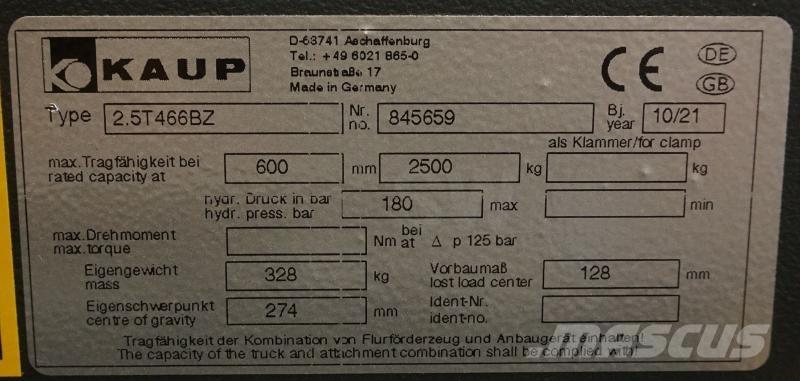 Kaup 2,5T466BZ Další příslušenství a komponenty