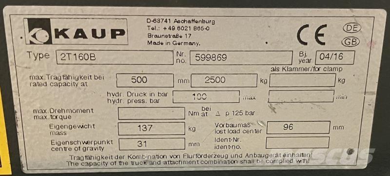 Kaup 2T160B Další příslušenství a komponenty