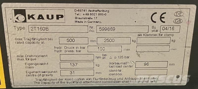 Kaup 2T160B Další příslušenství a komponenty
