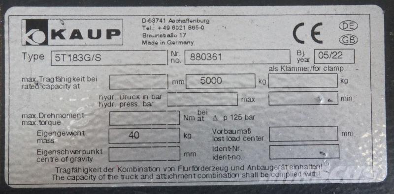 Kaup 5T183G/S Další příslušenství a komponenty