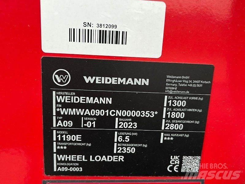 Weidemann 1190E Smykem řízené nakladače