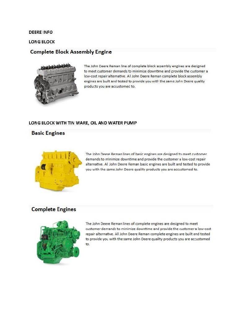 John Deere 6414 Motory