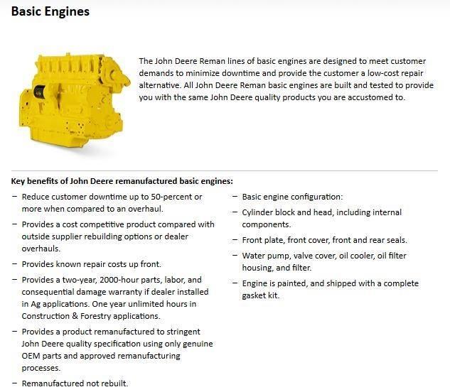 John Deere 6466T Motory