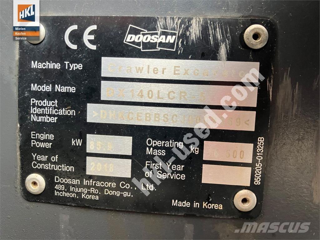 Doosan DX 140 LCR-5 Pásová rýpadla