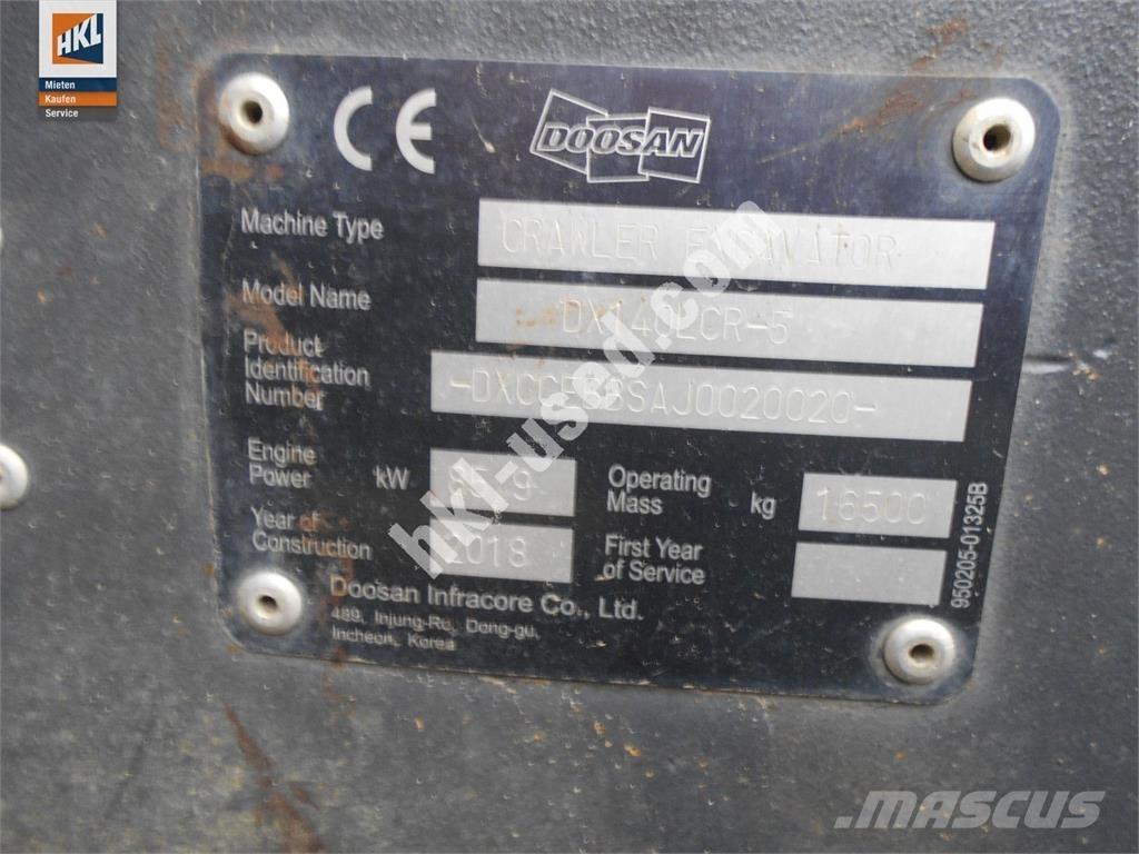 Doosan DX 140 LCR-5 Pásová rýpadla