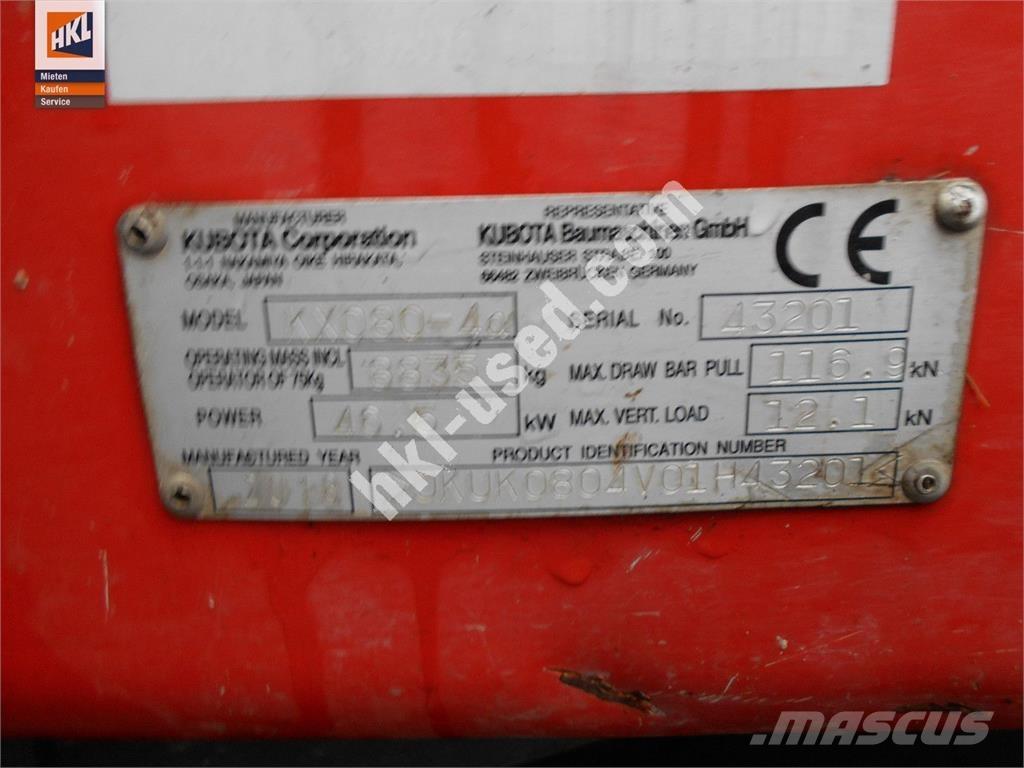Kubota KX 080-4 Mini rýpadla < 7t