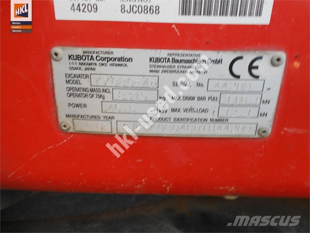 Kubota KX 080-4 Mini rýpadla < 7t