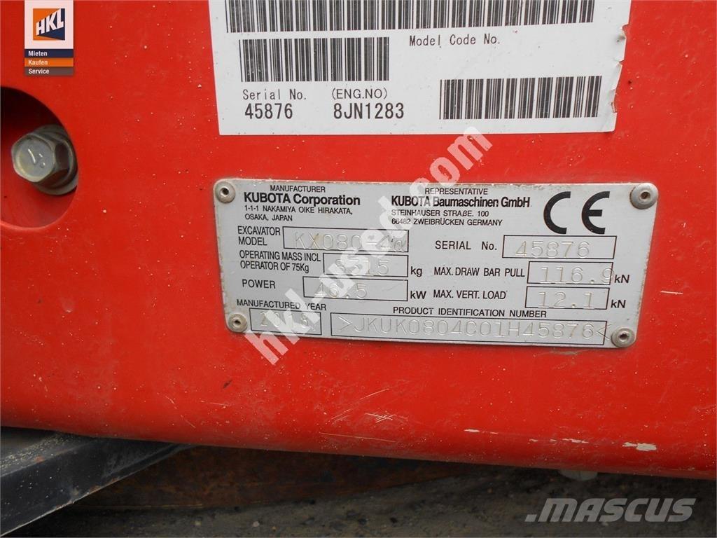 Kubota KX 080-4 Mini rýpadla < 7t