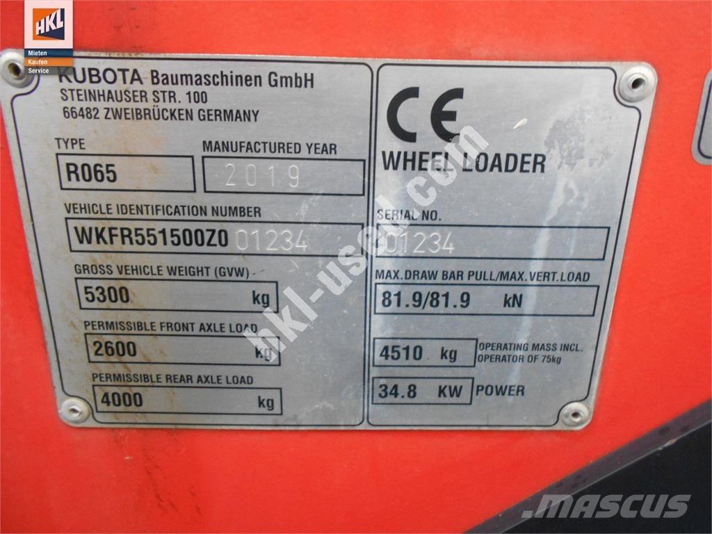 Kubota R 065 Kolové nakladače