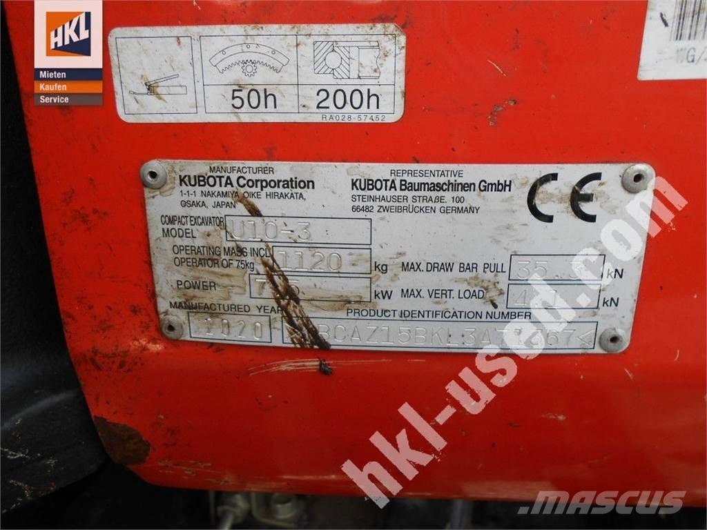 Kubota U 10-3 Mini rýpadla < 7t