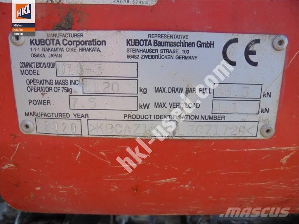 Kubota U 10-3 Mini rýpadla < 7t