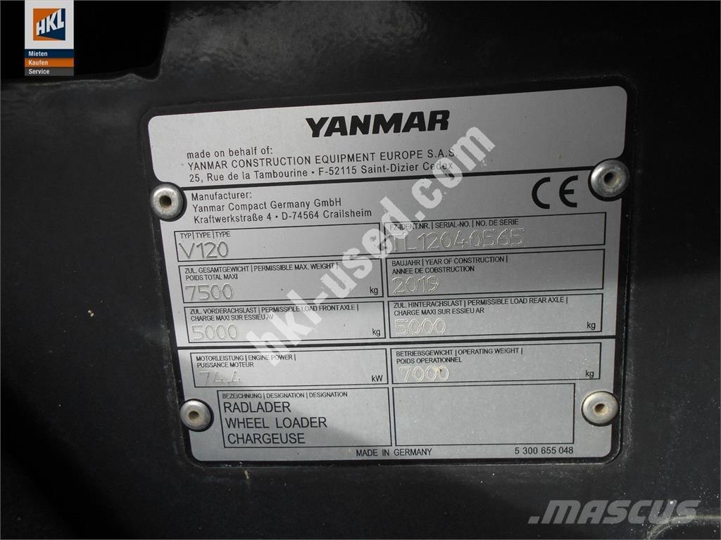 Yanmar V 120 Kolové nakladače