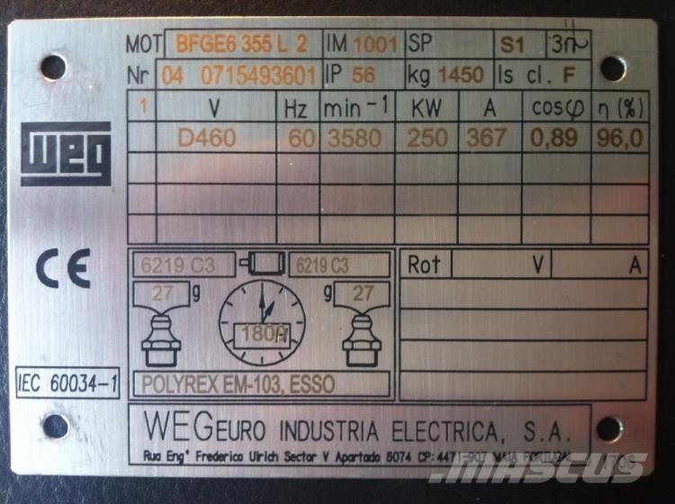  250 kW E-Motor WEG Motory
