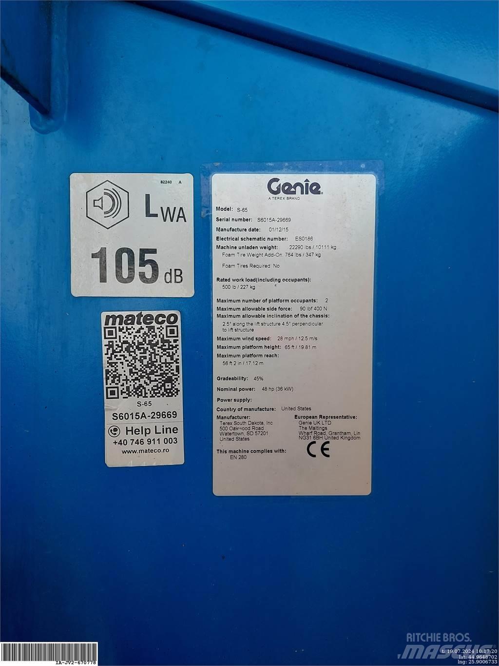 Genie S-65 Teleskopické plošiny