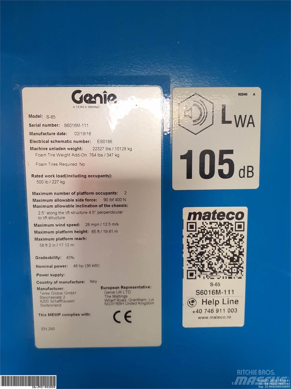 Genie S-65 Kloubové plošiny