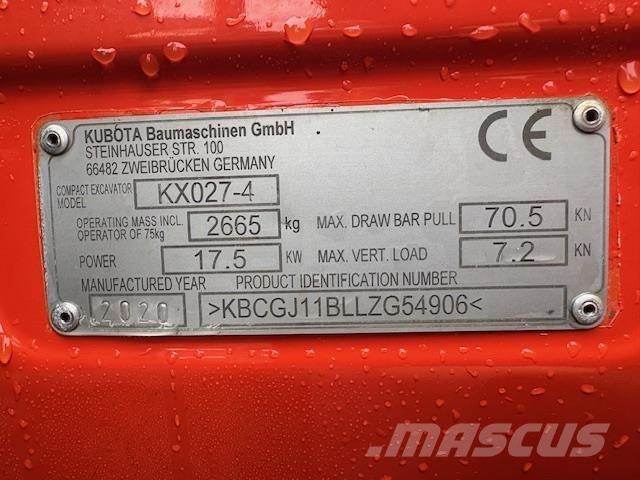 Kubota KX027-4 Midi rýpadla 7t - 12t