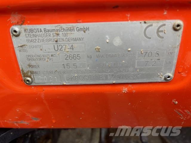 Kubota U27-4 Midi rýpadla 7t - 12t