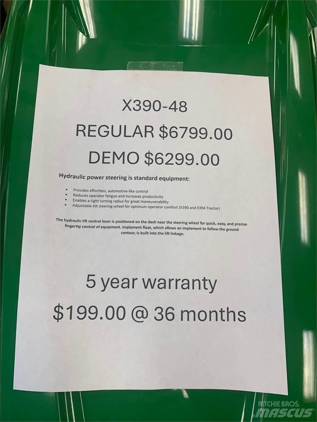 John Deere X390 Kompaktní traktory