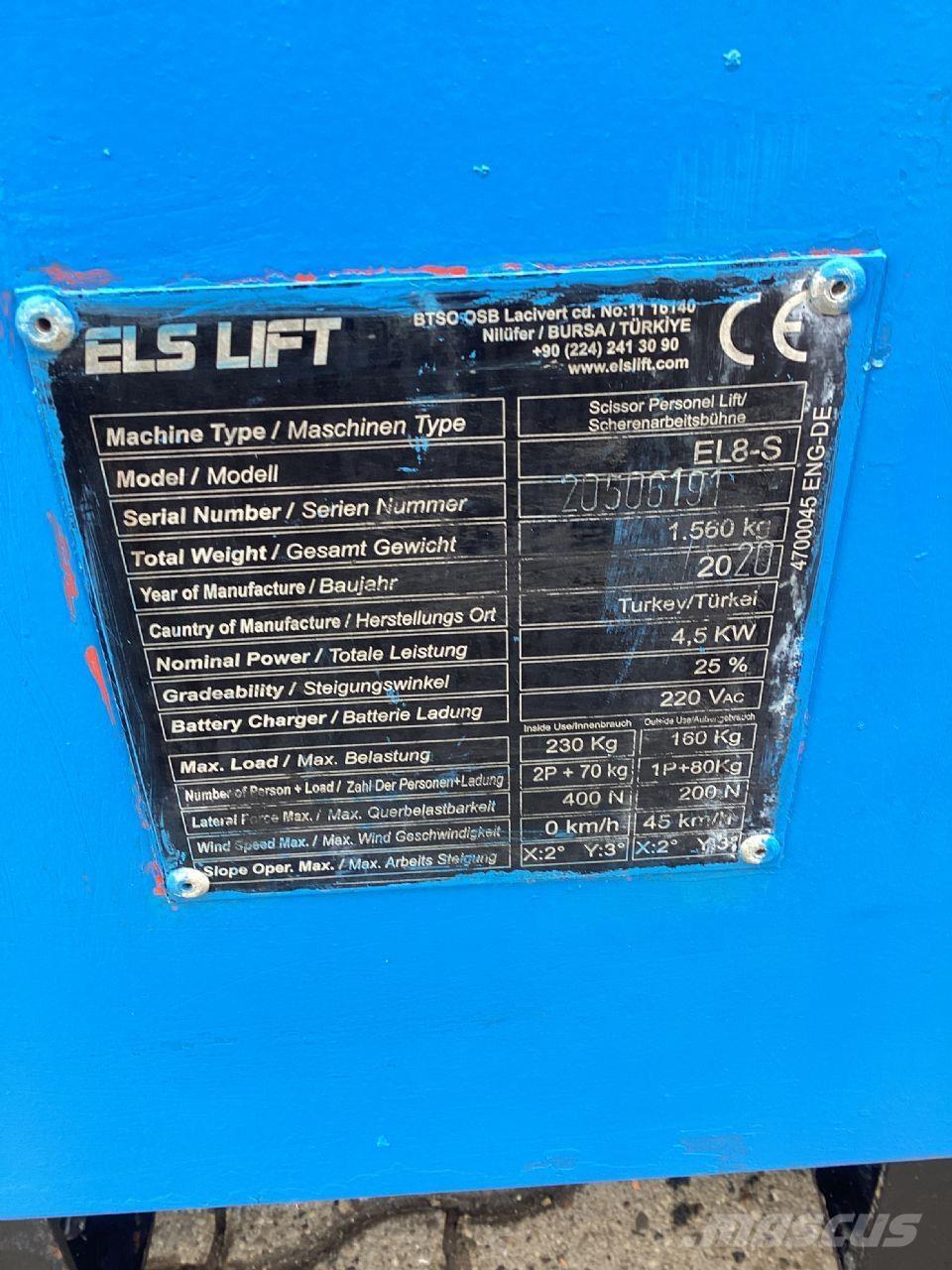 ELS LIFT EL8-S Nůžková zvedací plošina