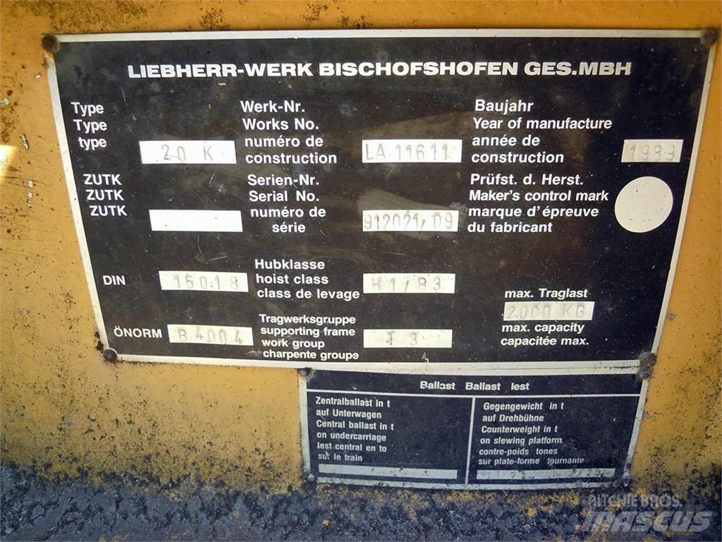 Liebherr 20K Stavební jeřáby