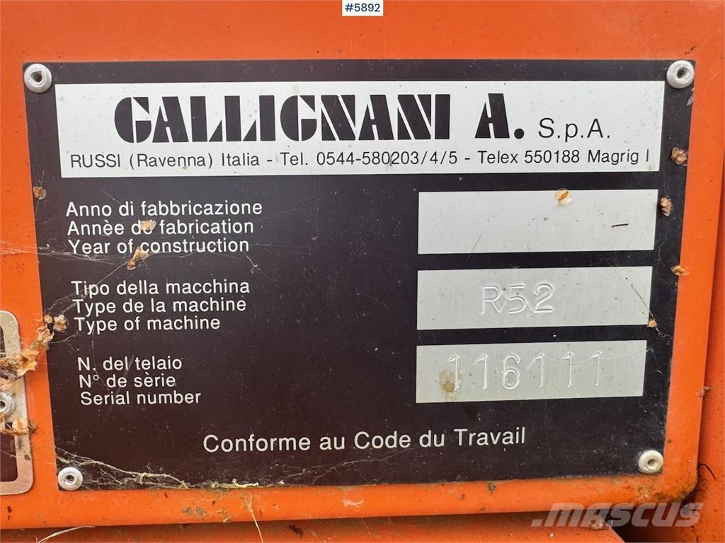 Gallignani R52 Další vyorávače, příslušenství