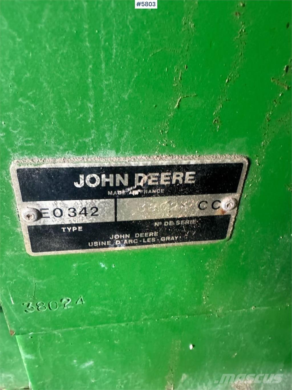 John Deere 342 Další vyorávače, příslušenství