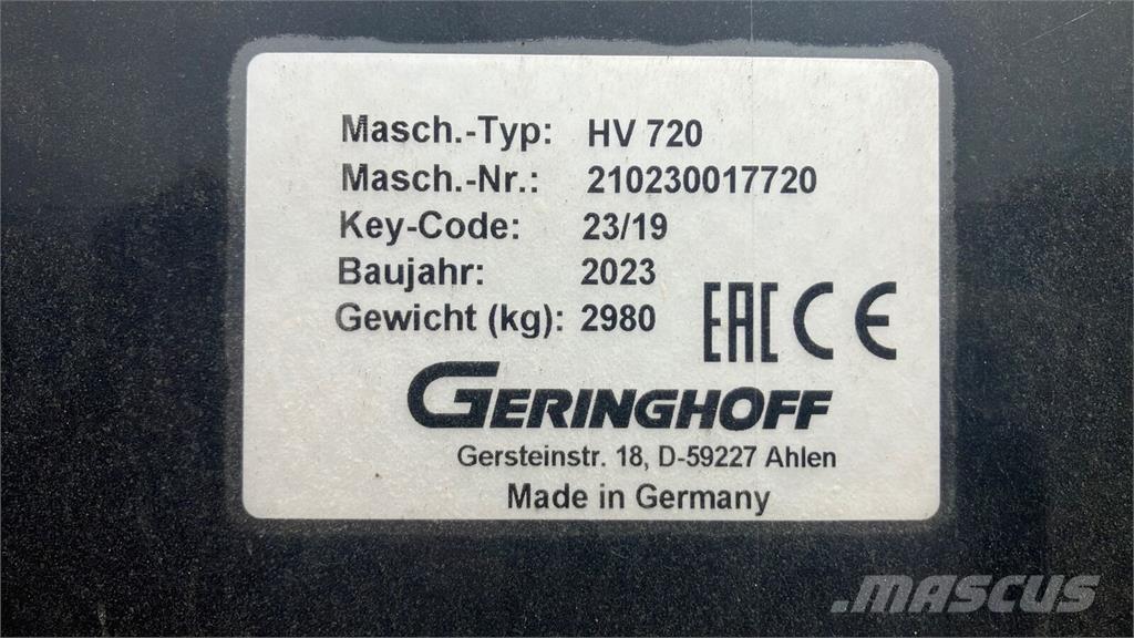 Geringhoff HV 720 Příslušenství a náhradní díly ke kombajnům