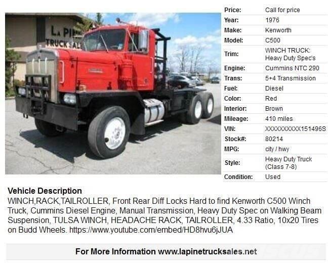 Kenworth C500 Vyprošťovací vozidla
